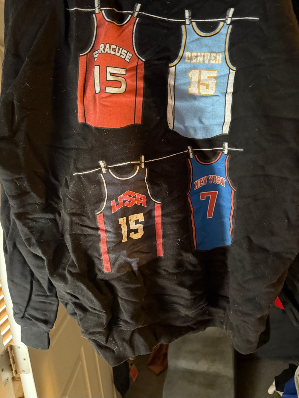 Mens Graphic Basketball Sweatshirt - Multi Jersey Print